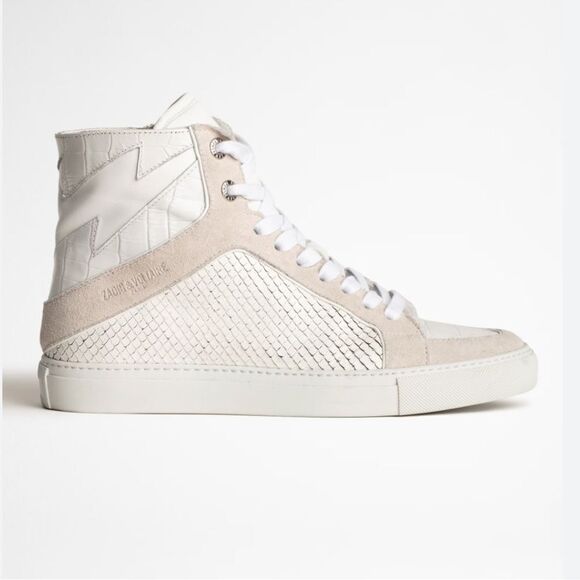 Zadig & Voltaire High Flash Keith Sneakers hi tops wedge white shoes NIB 41 11 - Picture 1 of 15